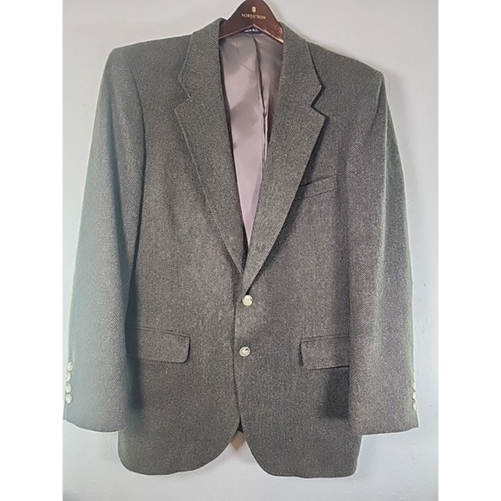 Arnold Palmer Vintage Brown Herringbone Tweed Wool Sport Coat Blazer Men's 42R